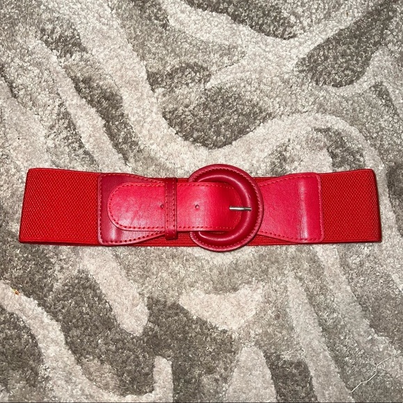 Red Waist Belt Thick Waist Belt Buckle - Picture 1 of 2